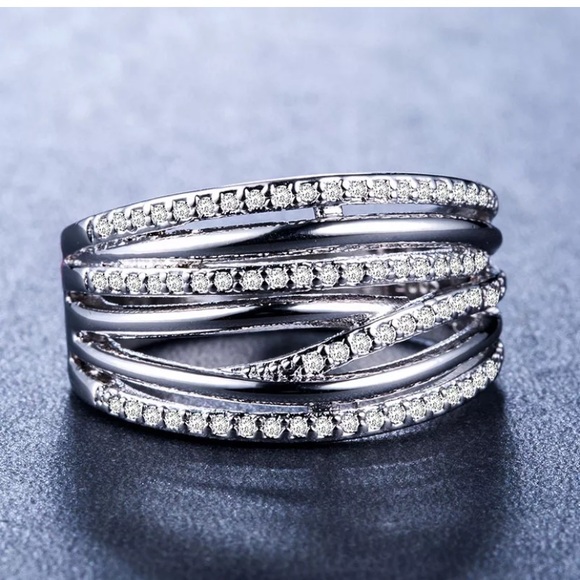 Women 925 Silver Creative Round Cut White Sapphire - Picture 2 of 4